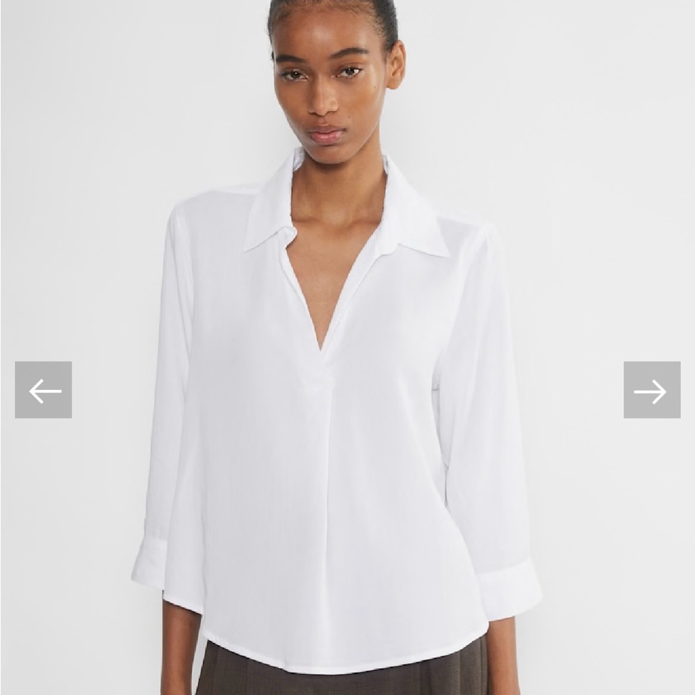 NWT White Collared Blouse Babaton Persona